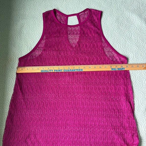 Sleeveless Magenta Knit swimsuit coverup - Picture 5 of 5
